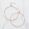 Fashnzfab Open Circle Metal Drop Earrings - Worn Rose Gold In Gold