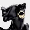 Fashnzfab Open Circle Metal Earrings - Gold In Gold