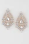 Fashnzfab Open Crystal Drop Earrings In Multi