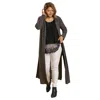 Fashnzfab Open Front Long Body Cardigan In Pink