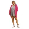 Fashnzfab Open Front Oversized Cardigan Sweater With Pockets In Grey