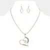 Fashnzfab Open Heart Vintage Metal Necklace In Gold