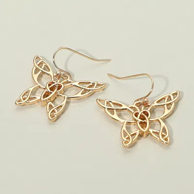 Fashnzfab Open Metal Butterfly Dangle Earrings In Gold