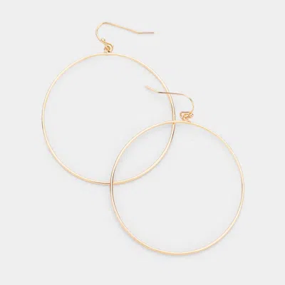 Fashnzfab Open Metal Circle Earrings In Gold