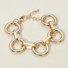 Fashnzfab Open Metal Circle Link Bracelet Gold In Gold