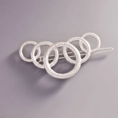 Fashnzfab Open Metal Circle Link Hair Clip In Metallic
