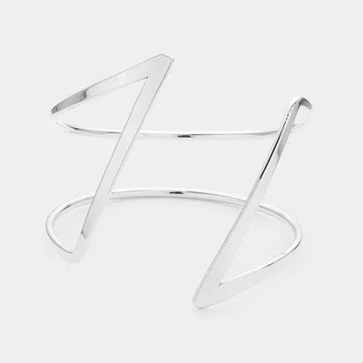 Fashnzfab Open Metal Cuff Bracelet In Metallic