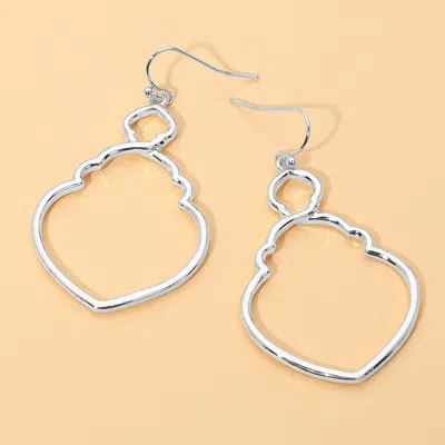Fashnzfab Open Metal Moroccan Inspired Geometric Shape Drop Dangle Earrings In Multi