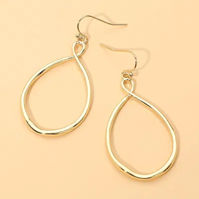 Fashnzfab Open Metal Organic Teardrop Dangle Earrings In Gold