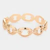 Fashnzfab Open Metal Oval Link Hinged Bracelet Gold In Gold