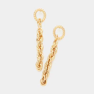 Fashnzfab Open Metal Oval Link Linear Dangle Earrings In Multi