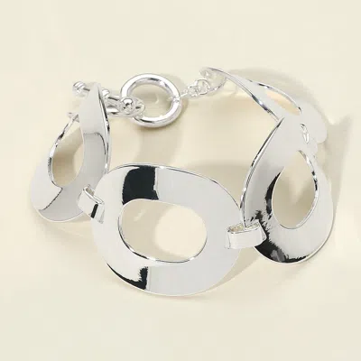 Fashnzfab Open Metal Oval Link Toggle Bracelet In Multi