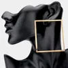 Fashnzfab Open Metal Rectangle Earrings In Gold
