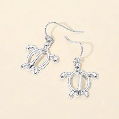 Fashnzfab Open Metal Sea Turtle Charm Drop Earrings In Multi