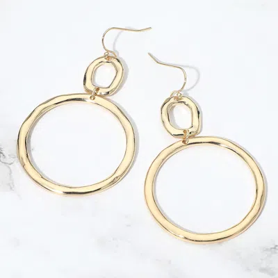 Fashnzfab Open Oval Circle Link Drop Earrings In Gold
