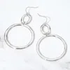 Fashnzfab Open Oval Circle Link Drop Earrings In Multi
