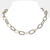 Fashnzfab Open Oval Metal Link Chain Necklace In Gold