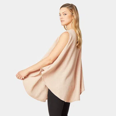 Fashnzfab Open Shoulder Solid Poncho In Neutral