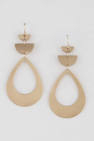 Fashnzfab Open Teardrop Earrings In Gold