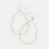 Fashnzfab Open Teardrop Metal Dangle Earrings In Gold