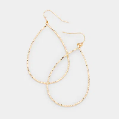 Fashnzfab Open Teardrop Metal Dangle Earrings In Gold