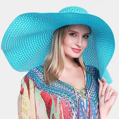 Fashnzfab Open Weave Wide Brim Straw Sun Hat In Multi