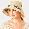 Fashnzfab Out Of Office Message Roll Up Foldable Visor Sun Hat In Sand