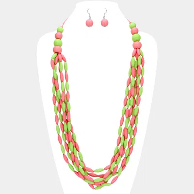 Fashnzfab Oval Beaded Multi Layered Statement Long Necklace