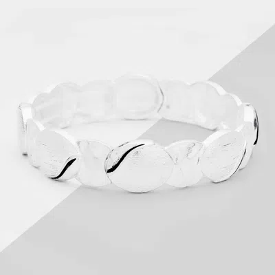Fashnzfab Oval Metal Stretch Bracelet In Multi