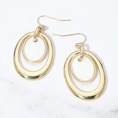 Fashnzfab Oval Mother Of Pearl Accent Layered Drop Earrings In Multi