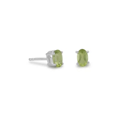 Fashnzfab Oval Peridot Earrings In Pink