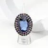 Fashnzfab Oval Rhinestone Pointed Stretch Ring In Blue