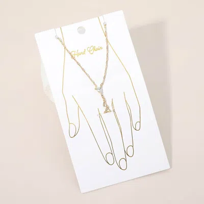 Fashnzfab Oval Stone Accent Delicate Hand Chain Bracelet In Multi