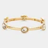 Fashnzfab Oval Stone Cluster Pointed Stretch Bracelet Yellow In Yellow