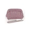 FASHNZFAB OVERSIZE RHINESTONE CONVERTIBLE SOFT CLUTCH BAG