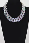 Fashnzfab Oversized Ab Plastic Chain Necklace In Multi