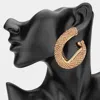 Fashnzfab Oversized Bling Rhinestone Studded Twisted Open Teardrop Evening Hoop Earrings In Gold