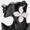Fashnzfab Oversized Bling Studded Flower Earrings In Multi