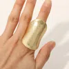 Fashnzfab Oversized Bold Curved Statement Stretch Ring In Gold
