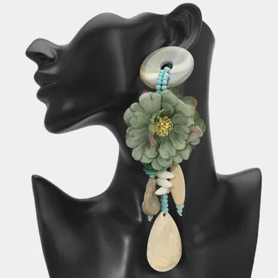 Fashnzfab Oversized Bold Floral Resin Drop Statement Earrings In Multi