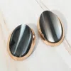 Fashnzfab Oversized Bold Resin Oval Frame Statement Earrings In Black