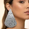 Fashnzfab Oversized Bold Textured Teardrop Statement Earrings In Multi