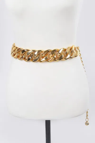Fashnzfab Oversized Chain Belt In Gold