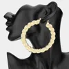 Fashnzfab Oversized Chunky Textured Metal Pin Catch Hoop Earrings In Gold