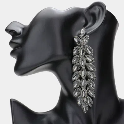 Fashnzfab Oversized Crystal Rhinestone Marquise Evening Earrings In Multi