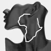 Fashnzfab Oversized Cutout Open Africa Map Hoop Earrings - White In Silver