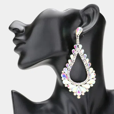 Fashnzfab Oversized Cutout Teardrop Cluster Vine Evening Earrings In Multi