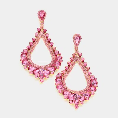 Fashnzfab Oversized Cutout Teardrop Cluster Vine Evening Earrings In Multi