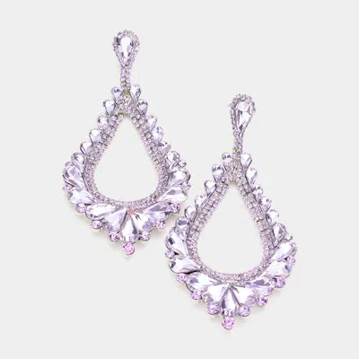 Fashnzfab Oversized Cutout Teardrop Cluster Vine Evening Earrings In Purple