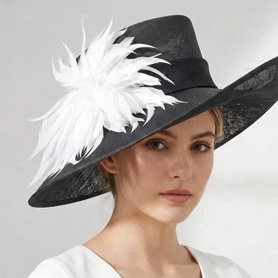 Fashnzfab Oversized Feather Flower Hair Clip Pin Brooch 8.5" X 8.5" In White